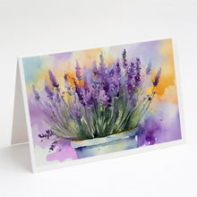 Load image into Gallery viewer, Lavender in Watercolor Greeting Cards -  Blank Note Cards – 8-Pack of Artist-Designed Cards with Envelopes