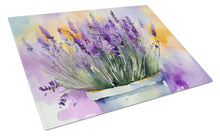 Load image into Gallery viewer, Lavender in Watercolor Glass Cutting Boards – Durable, Decorative Kitchen Art Large