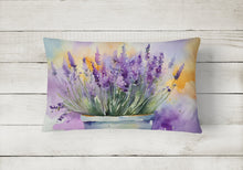 Load image into Gallery viewer, Lavender in Watercolor Fabric Decorative Pillow