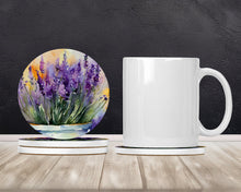 Load image into Gallery viewer, Lavender in Watercolor Large Sandstone Coasters Pack of 4