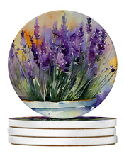 Load image into Gallery viewer, Lavender in Watercolor Large Sandstone Coasters Pack of 4