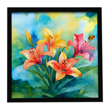 Load image into Gallery viewer, Lilies in Watercolor Framed Metal Print