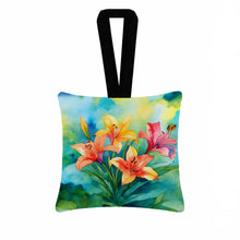 Load image into Gallery viewer, Lilies in Watercolor Hanging Square Fabric Ornament 3.5 × 3.5