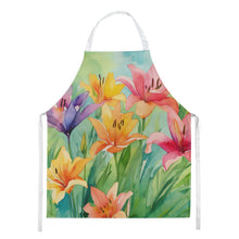 Load image into Gallery viewer, Lilies in Watercolor Apron – Artist-Designed Kitchen, BBQ &amp; Craft Apron