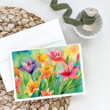 Load image into Gallery viewer, Lilies in Watercolor Greeting Cards -  Blank Note Cards – 8-Pack of Artist-Designed Cards with Envelopes