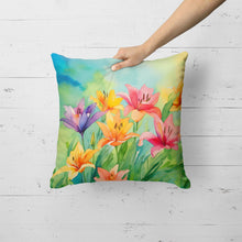 Load image into Gallery viewer, Lilies in Watercolor Throw Pillow