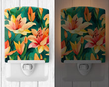 Load image into Gallery viewer, Lilies in Watercolor Ceramic Night Light