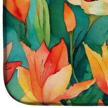 Load image into Gallery viewer, Lilies in Watercolor Dish Drying Mat