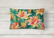 Load image into Gallery viewer, Lilies in Watercolor Fabric Decorative Pillow