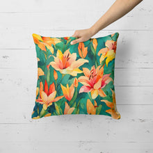 Load image into Gallery viewer, Lilies in Watercolor Throw Pillow