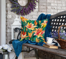 Load image into Gallery viewer, Lilies in Watercolor Throw Pillow