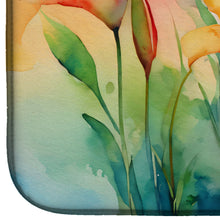 Load image into Gallery viewer, Lilies in Watercolor Dish Drying Mat