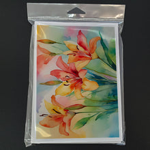 Load image into Gallery viewer, Lilies in Watercolor Greeting Cards -  Blank Note Cards – 8-Pack of Artist-Designed Cards with Envelopes