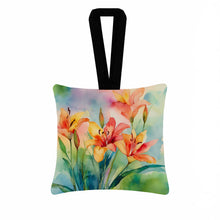 Load image into Gallery viewer, Lilies in Watercolor Hanging Square Fabric Ornament 3.5 × 3.5