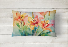 Load image into Gallery viewer, Lilies in Watercolor Fabric Decorative Pillow