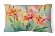 Load image into Gallery viewer, Lilies in Watercolor Fabric Decorative Pillow
