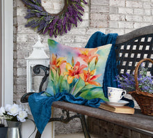 Load image into Gallery viewer, Lilies in Watercolor Throw Pillow