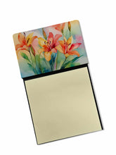 Load image into Gallery viewer, Lilies in Watercolor Sticky Note Holder- Refiilable Desk Accessory Note Pad