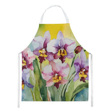 Load image into Gallery viewer, Orchids in Watercolor Apron – Artist-Designed Kitchen, BBQ &amp; Craft Apron