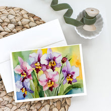 Load image into Gallery viewer, Orchids in Watercolor Greeting Cards -  Blank Note Cards – 8-Pack of Artist-Designed Cards with Envelopes