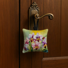 Load image into Gallery viewer, Orchids in Watercolor Hanging Square Fabric Ornament 3.5 × 3.5