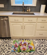 Load image into Gallery viewer, Orchids in Watercolor Memory Foam Kitchen Mat