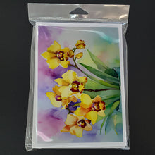 Load image into Gallery viewer, Orchids in Watercolor Greeting Cards -  Blank Note Cards – 8-Pack of Artist-Designed Cards with Envelopes