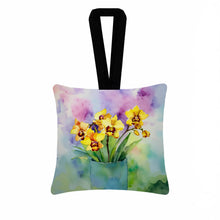 Load image into Gallery viewer, Orchids in Watercolor Hanging Square Fabric Ornament 3.5 × 3.5