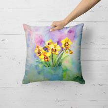 Load image into Gallery viewer, Orchids in Watercolor Throw Pillow