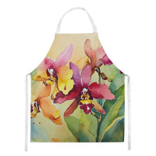 Load image into Gallery viewer, Orchids in Watercolor Apron – Artist-Designed Kitchen, BBQ &amp; Craft Apron