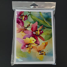 Load image into Gallery viewer, Orchids in Watercolor Greeting Cards -  Blank Note Cards – 8-Pack of Artist-Designed Cards with Envelopes