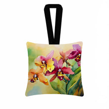 Load image into Gallery viewer, Orchids in Watercolor Hanging Square Fabric Ornament 3.5 × 3.5