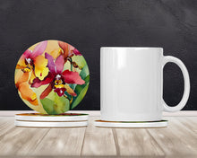 Load image into Gallery viewer, Orchids in Watercolor Large Sandstone Coasters Pack of 4