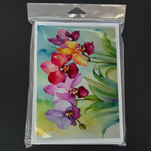 Load image into Gallery viewer, Orchids in Watercolor Greeting Cards -  Blank Note Cards – 8-Pack of Artist-Designed Cards with Envelopes