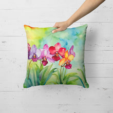 Load image into Gallery viewer, Orchids in Watercolor Throw Pillow