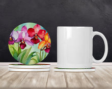 Load image into Gallery viewer, Orchids in Watercolor Large Sandstone Coasters Pack of 4