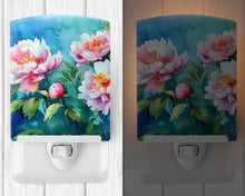Load image into Gallery viewer, Peonies in Watercolor Ceramic Night Light
