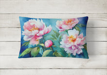 Load image into Gallery viewer, Peonies in Watercolor Fabric Decorative Pillow