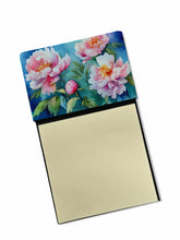 Load image into Gallery viewer, Peonies in Watercolor Sticky Note Holder- Refiilable Desk Accessory Note Pad