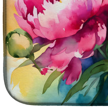 Load image into Gallery viewer, Peonies in Watercolor Dish Drying Mat