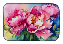 Load image into Gallery viewer, Peonies in Watercolor Dish Drying Mat
