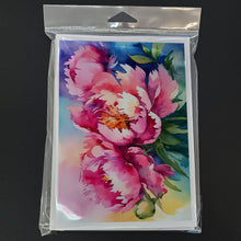 Load image into Gallery viewer, Peonies in Watercolor Greeting Cards -  Blank Note Cards – 8-Pack of Artist-Designed Cards with Envelopes
