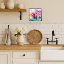 Load image into Gallery viewer, Peonies in Watercolor Framed Metal Print