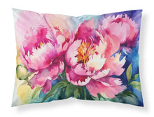 Load image into Gallery viewer, Peonies in Watercolor Fabric Standard Pillowcase – Artistic Decorative Front, White Back