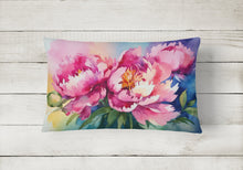 Load image into Gallery viewer, Peonies in Watercolor Fabric Decorative Pillow