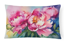 Load image into Gallery viewer, Peonies in Watercolor Fabric Decorative Pillow