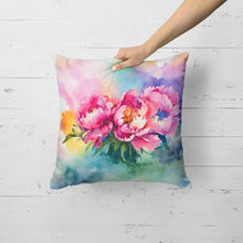 Load image into Gallery viewer, Peonies in Watercolor Throw Pillow