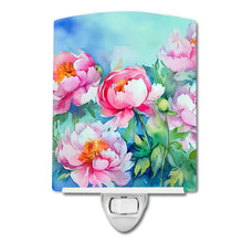 Load image into Gallery viewer, Peonies in Watercolor Ceramic Night Light
