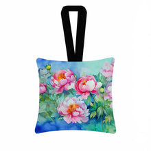 Load image into Gallery viewer, Peonies in Watercolor Hanging Square Fabric Ornament 3.5 × 3.5