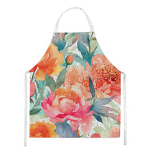 Load image into Gallery viewer, Peonies in Watercolor Apron – Artist-Designed Kitchen, BBQ &amp; Craft Apron